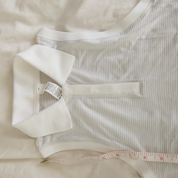 NWT Lululemon Swiftly Tech Sleeveless Polo Shirt White Size 2 TENNIS GOLF - Picture 5 of 6